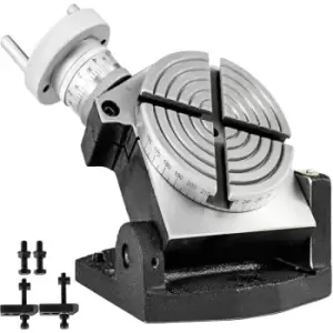 Image of Rotary Table 4 INCH/100 mm Horizontal Vertical Rotary Table 4-Slot Rotary Table for Milling Machine Table for Milling 360 Degrees Precision Rotary