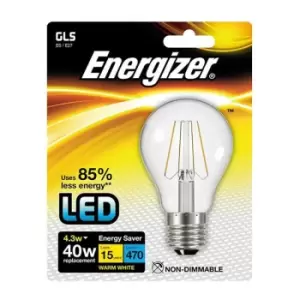 Image of Energizer S9024 Lamp Filament LED Gls 470Lm E27 Ww 4.3W