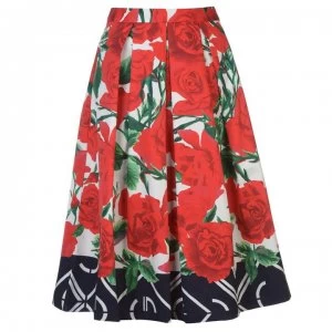 Image of Gant Gant Pleated Rose Skirt Womens - 6 ALL OVR PRNT