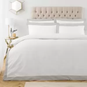 Image of Harvard 200TC Oxford Border Duvet Cover Set Grey
