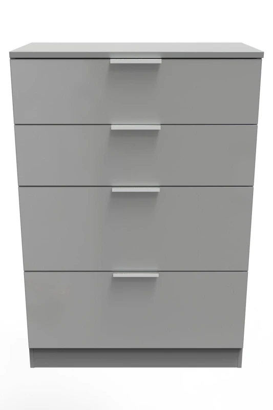 Image of Poole 4 Drawer Deep Chest In Uniform Grey & Dusk Grey (Ready Assembled)