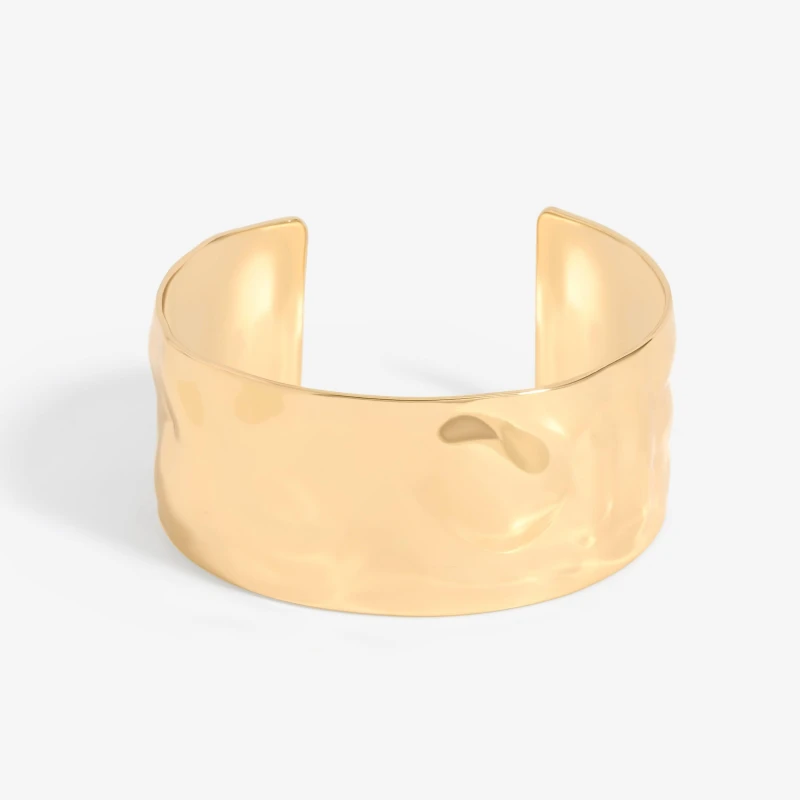 Image of Mood Gold Polished Molten Cuff Bracelet Gold