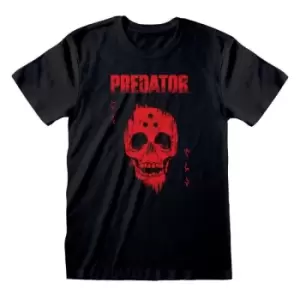 Image of Predator T-Shirt Red Distressed Skull Size M