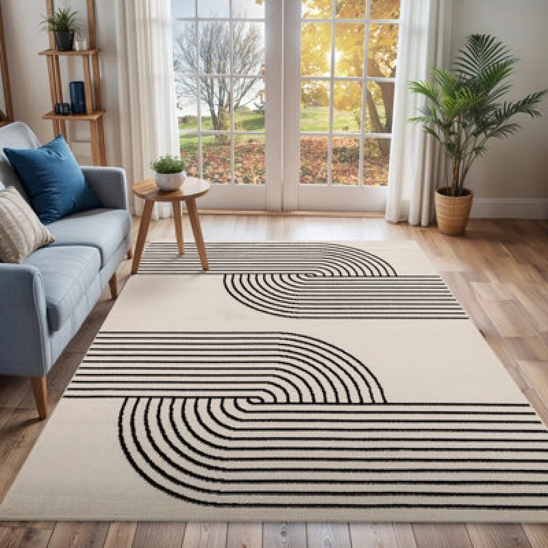 Image of Livabliss Scandi Modern Beige Constance Area Rug 130 X 170 Cm - Easy Care, Non Shedding, Ideal For Living Room & Bedroom