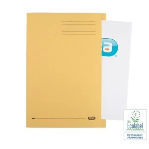 Image of Elba Foolscap Square Cut Folder Heavyweight 285gsm Yellow Pack of 100