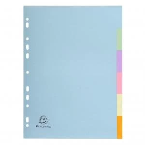 Image of Exacompta 6 Part Coloured Plain Dividers