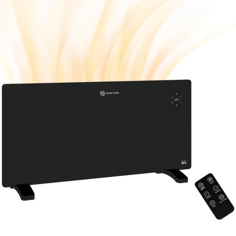 Image of HOMCOM HOMCOM Electric Convector Heater, Quiet Space Heater with LED Display, Black One Size Unisex 5061025015788