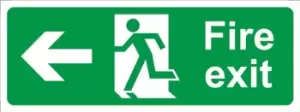 Image of Fire Exit Arrow Left Rigid Polypropylene 150mm x 400mm SS010F CASTLE PROMOTIONS