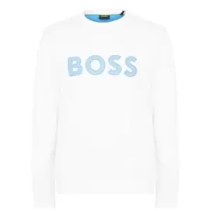 Image of Hugo Boss Salbo 1 Crew Sweater Mens White