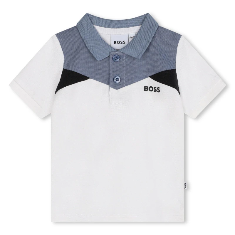Image of Boss Block Short Sleeve Polo Infants - White White 9 - 12 Months