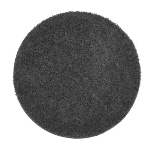 Image of Ripley Shaggy Stain Resistant Round Charcoal Grey Rug - 100x100cm