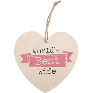 Image of World's Best Wife Hanging Heart Sign