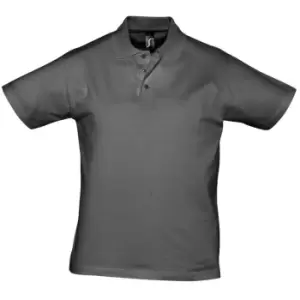 Image of SOLS Mens Prescott Jersey Short Sleeve Polo Shirt (S) (Dark Grey)