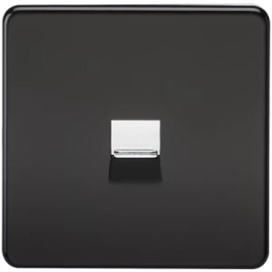 Image of KnightsBridge Screwless Matt Black Telephone Master Socket Flush Wall Socket