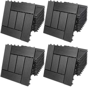 Image of Composite Decking Tiles 44Pcs Anthracite 30x30cm Mosaic