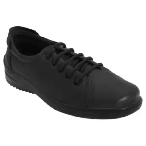 Image of Mod Comfys Womens/Ladies 5 Eye Lace To Toe Softie Leather Leisure Shoes (8 UK) (Black)