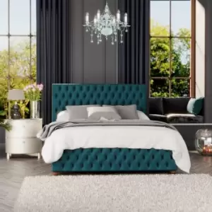 Image of Laurence Llewelyn-Bowen Seren Ottoman Storage Bed, Plush Velvet, Emerald King