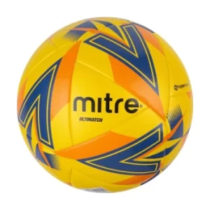 Image of Mitre Ultimatch Match Ball Yellow/Royal/Orange/Black size 5
