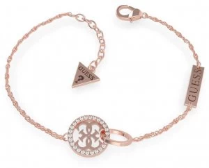 Image of Guess Equilibre Rose Gold PVD Circle Charm Bracelet Jewellery