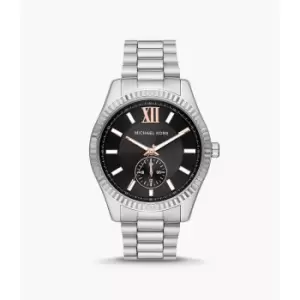Image of Michael Kors Mens Lexington Multifunction Stainless Steel Watch - Silver