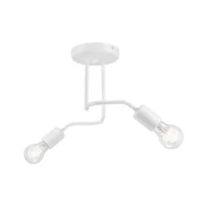 Image of Charlie Multi Arm Semi Flush Ceiling Light White, 2x E27
