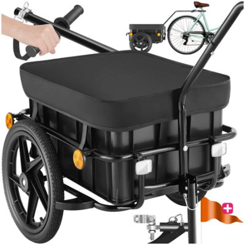 Image of TECTAKE Bicycle Trailer CargoXpress - multifunctional hand cart, 50kg load capacity - Transport trolley, cargo trailer, bike trailer 405028