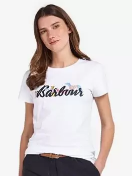 Image of Barbour Southport T-Shirt - White, Size 10, Women