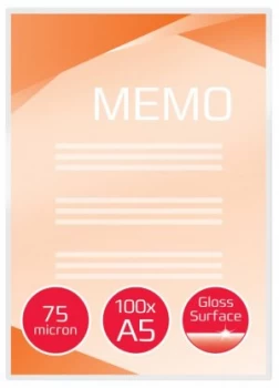 Image of GBC Document Pouch Gloss A5 75 micron PK100