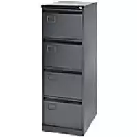 Image of Bisley Filing Cabinet with 4 Lockable Drawers AOC4 Foolscap 470 x 622 x 1321mm Black