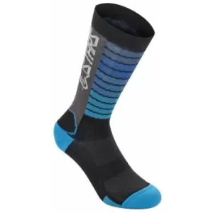 Image of DROP SOCKS 22 2020: BLACK/AQUA M AP17067201097M - Alpinestars