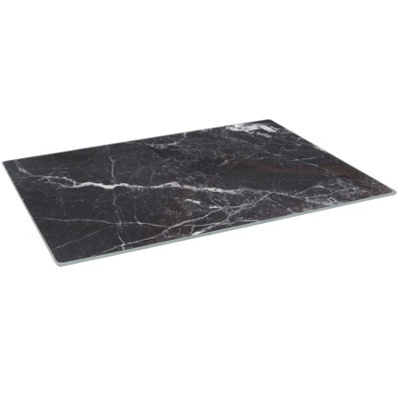 Image of Harbour Housewares Glass Chopping Board - 50 X 40Cm Black Marble Kitchen Dining Place Mats Cutting Mat Worktop Saver For Food Prep