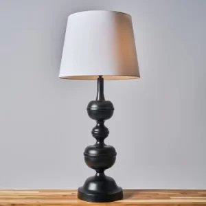 Image of Gracie Matt Black Table Lamp with XL White Aspen Shade