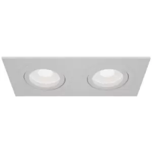 Image of Netlighting Atom Recessed Twin Square Downlight White, 2 Light, GU10