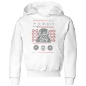 Image of Star Wars Darth Vader Face Knit Kids Christmas Hoodie - White - 11-12 Years
