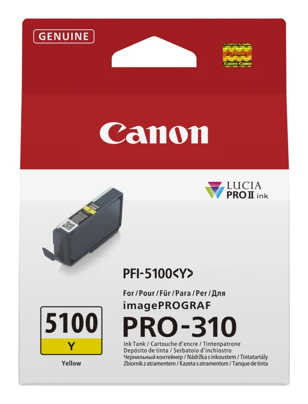Image of Canon PFI-5100Y Yellow Ink Cartridge - 6955C001 (Original)