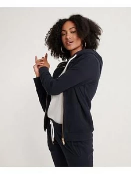 Image of Superdry Orange Label Elite Zip Hoodie - Navy, Size 6, Women