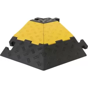 Image of Cable bridge, medium, angled piece, right, LxWxH 590 x 570 x 50 mm, black