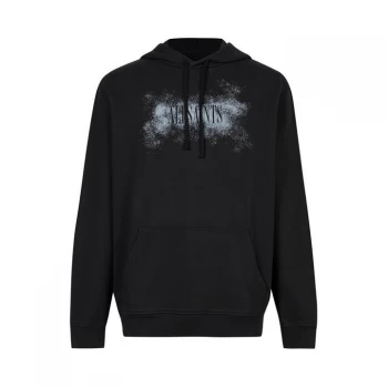 Image of AllSaints Shadow Stamp Pullover Hoody - Jet Black
