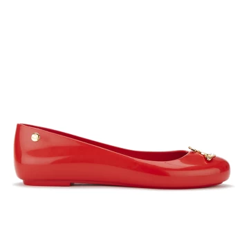 Image of Vivienne Westwood for Melissa Womens Space Love 16 Ballet Flats - Red Orb - UK 5