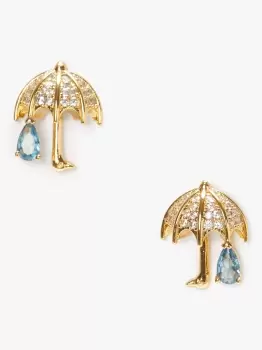 Image of Kate Spade Rain Or Shine Pave Stud Earrings, Gold, One Size