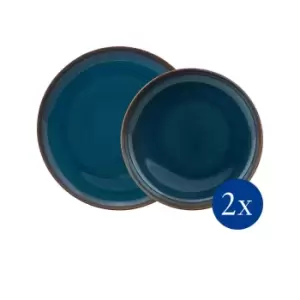 Image of Villeroy & Boch Crafted Denim Dinner Set, Blue, 4 pieces