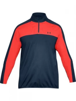 Image of Urban Armor Gear Mens Midlayer 14 Zip Jumper Blue Red