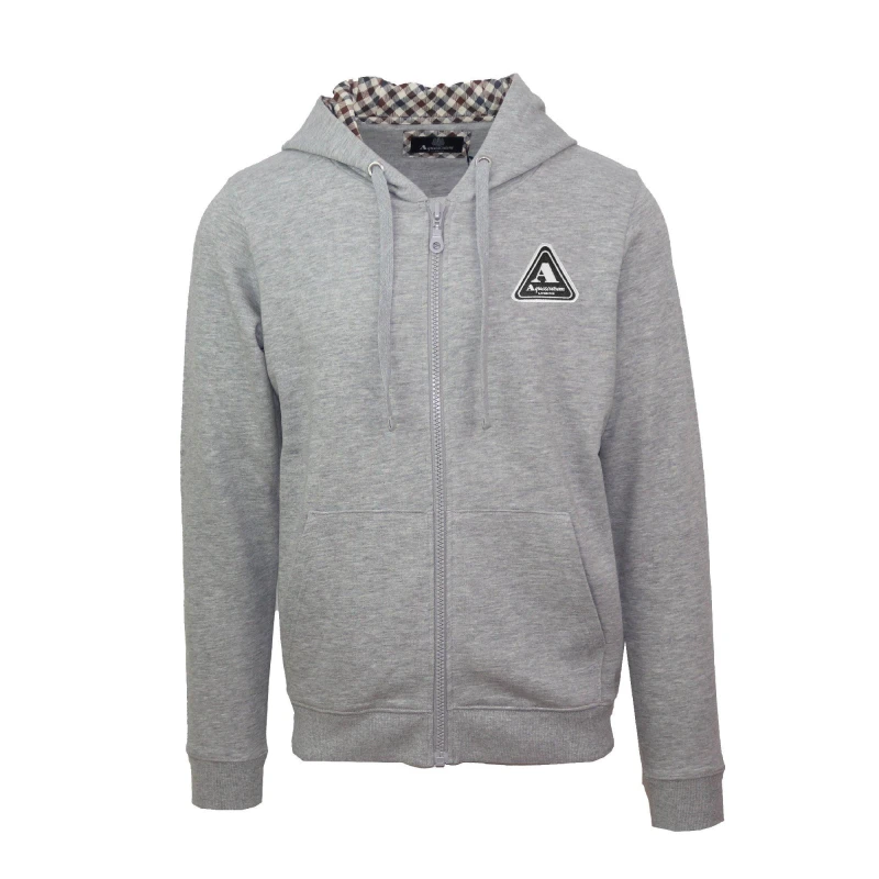 Image of Aquascutum Mens Zip Hoodie Grey male Small