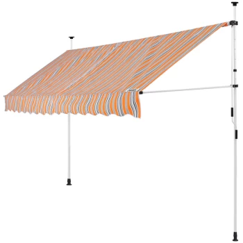 Image of Clamp Awning Telescopic Balcony Canopy 150 - 400cm Retractable Sunshade 350cm (de), Gelb/Blau (de)