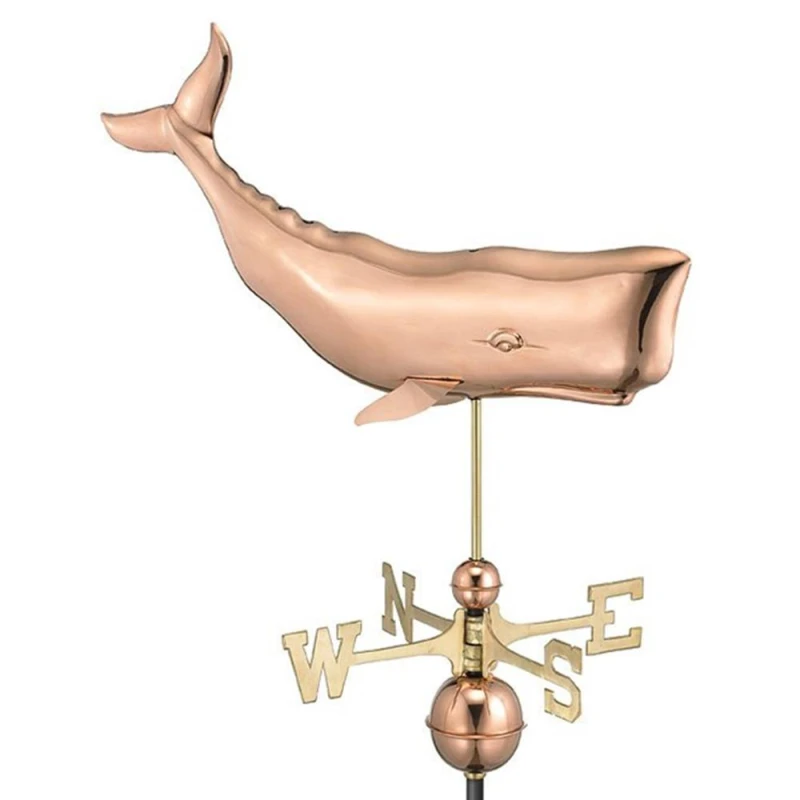 Image of Good Directions Farmhouse Copper Whale Weathervane - H89 x W64 x L44cm Copper Unisex