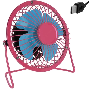 Image of USB Fan Made of Metal Ø 13.5cm Pink / Blue