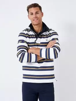 Image of Crew Clothing Crew Clothing Padstow Pique Sweatshirt, Dark Blue, Size XL, Men