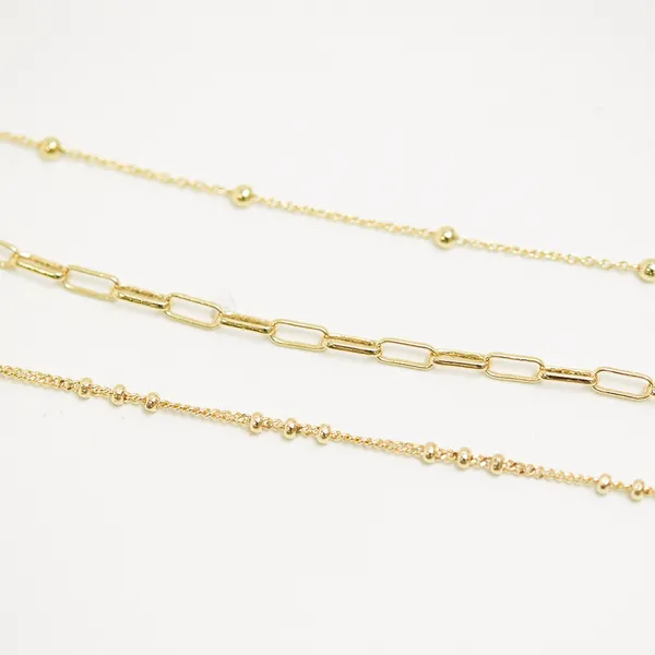 Image of Mood Gold Polished Fine Chain Bracelets - Pack Of 3 Jewellery Sets One Size Gold 42519110000