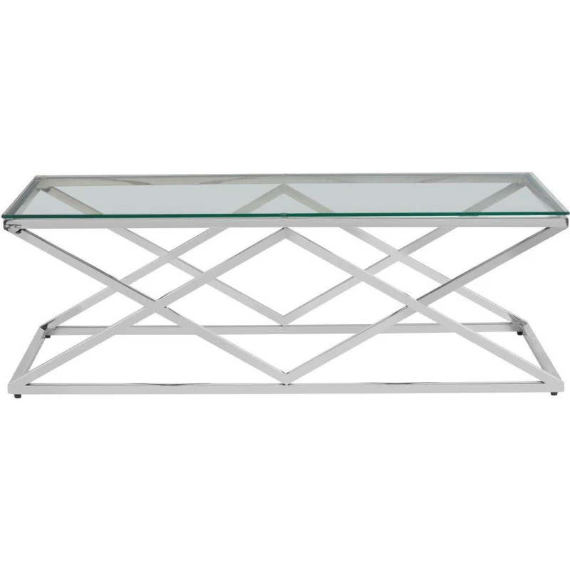 Image of Interiors by Premier Allure Inverted Prism Base Coffee Table Silver unisex One Size