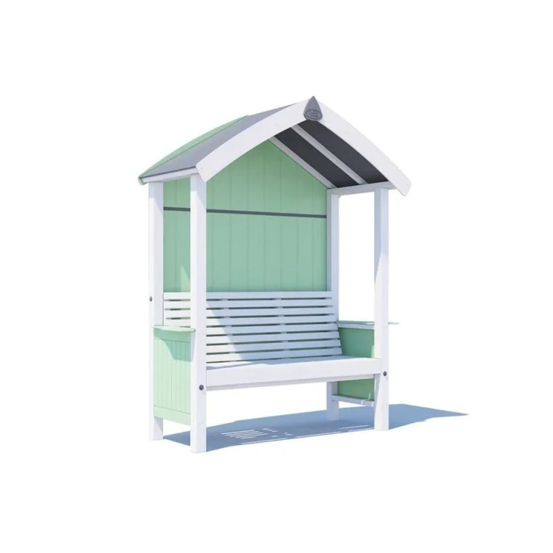 Image of Dunster House Garden Arbour Pained Seat , W1.72M X D0.75M / W5' X D2', Pressure Treated, Summerset